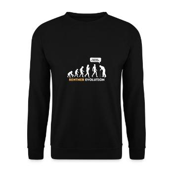 Rentner Evolution Lustig Ruhestand - Unisex Pullover - Schwarz - Vorne - Alina (178cm) & Michal (187cm)