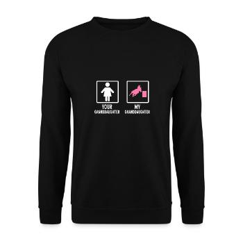 Rodeo Barrel Racing Pferd - Unisex Pullover - Schwarz - Vorne - Alina (178cm) & Michal (187cm)