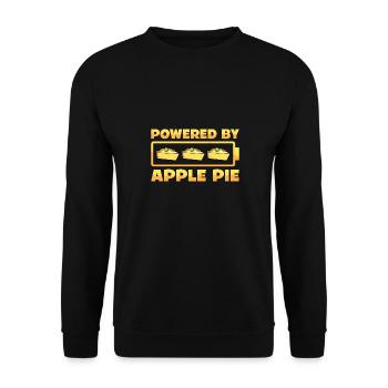 Powered by Apple pie thanksgiving applepie lover - Unisex Sweatshirt - black - Front - Alina (178cm) & Michal (187cm)