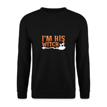 Halloween couple i'm his witch celebrate halloween - Unisex Sweatshirt - black - Front - Alina (178cm) & Michal (187cm)