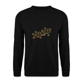 Sabrina als Name - Unisex Pullover - Schwarz - Vorne - Alina (178cm) & Michal (187cm)