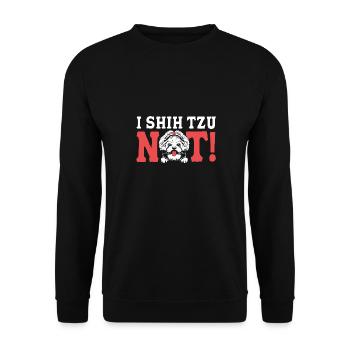 Shih Tzu - Unisex Sweatshirt - black - Front - Alina (178cm) & Michal (187cm)