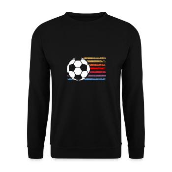 Fußballspieler Fußball - Unisex Pullover - Schwarz - Vorne - Alina (178cm) & Michal (187cm)