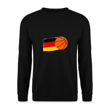 Basketballspieler Deutsche Flagge Basketball - Unisex Pullover - Schwarz - Vorne - Alina (178cm) & Michal (187cm)