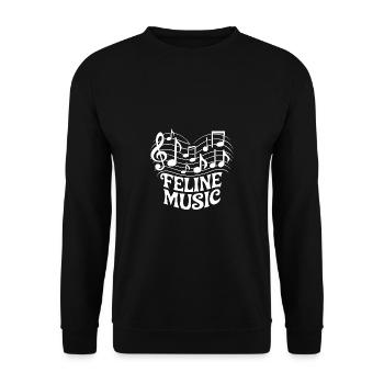Katzen und Musik ich liebe meine Katze und Musik - Unisex Pullover - Schwarz - Vorne - Alina (178cm) & Michal (187cm)