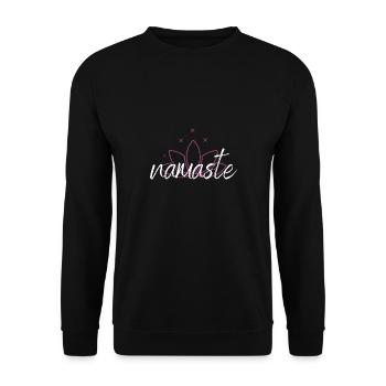 Namaste Yoga Gift - Unisex Sweatshirt - black - Front - Alina (178cm) & Michal (187cm)
