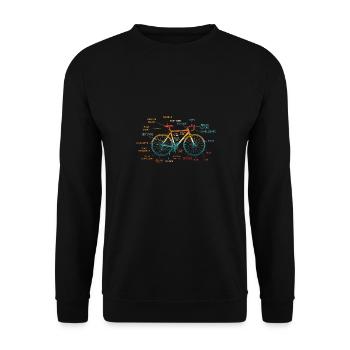 Anatomie d’un vélo, Anatomie du vélo VTT - Sweat-shirt Unisexe - noir - Devant - Alina (178cm) & Michal (187cm)