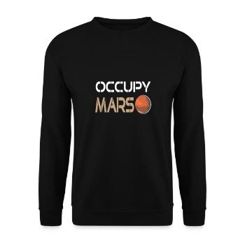 Occupy MARS Retro Awesome Space Planet Adventure - Unisex Pullover - Schwarz - Vorne - Alina (178cm) & Michal (187cm)