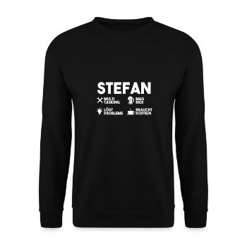 Stefan - Unisex Pullover - Schwarz - Vorne - Alina (178cm) & Michal (187cm)