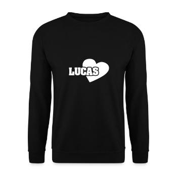 Love Lucas - Unisex Pullover - Schwarz - Vorne - Alina (178cm) & Michal (187cm)