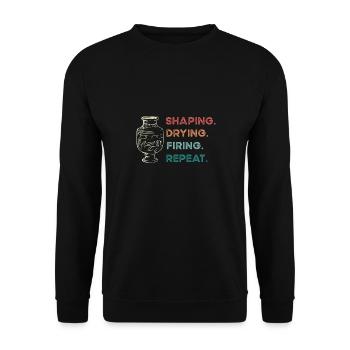 Pottery Pottery Pottery Artist Clay - Unisex Sweatshirt - black - Front - Alina (178cm) & Michal (187cm)