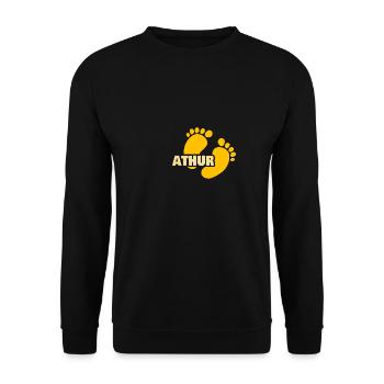 Footprint for Athur Birth Baby - Unisex Sweatshirt - black - Front - Alina (178cm) & Michal (187cm)