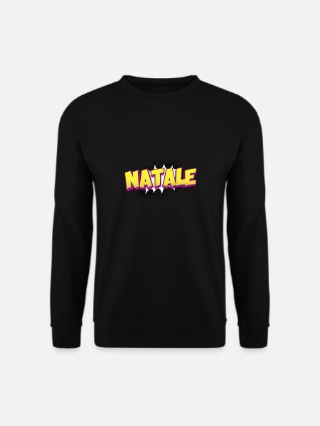 Natale benutzerdefinierter Name Comic-Buch-Stil Pop-Art, - Unisex Pullover - Schwarz