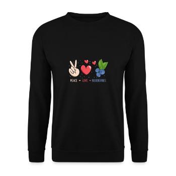 Blueberry, Fruit, Blueberry - Unisex Sweatshirt - black - Front - Alina (178cm) & Michal (187cm)
