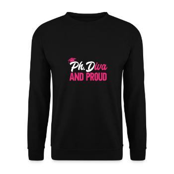 PhD Graduate Doktorgrad Ph.D. Promotion - Unisex Pullover - Schwarz - Vorne - Alina (178cm) & Michal (187cm)