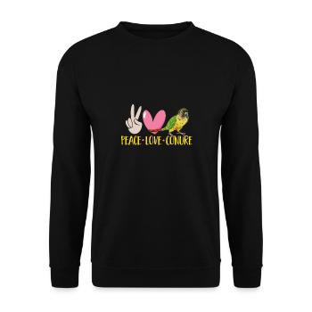 Molina Parakeet Parrot Bird Parakeet - Unisex Sweatshirt - black - Front - Alina (178cm) & Michal (187cm)
