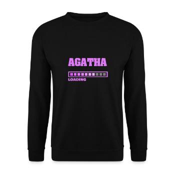 Agatha als Baby - Unisex Pullover - Schwarz - Vorne - Alina (178cm) & Michal (187cm)