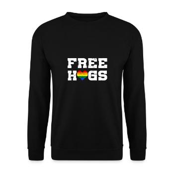 LGBT Rainbow Gay Pride Homo Lesbienne Gay - Sweat-shirt Unisexe - noir - Devant - Alina (178cm) & Michal (187cm)