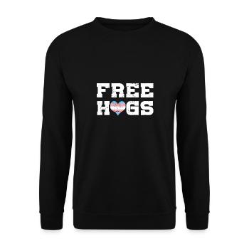 LGBT Rainbow Gay Pride Homo Lesbian Gay - Unisex Sweatshirt - black - Front - Alina (178cm) & Michal (187cm)
