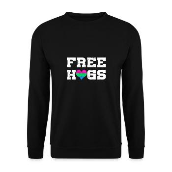 LGBT Rainbow Gay Pride Homo Lesbian Gay - Unisex Sweatshirt - black - Front - Alina (178cm) & Michal (187cm)