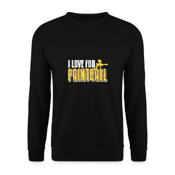 I Love For Paintball Retro Vintage Baller T-Shirt - Unisex Pullover - Schwarz - Vorne - Alina (178cm) & Michal (187cm)