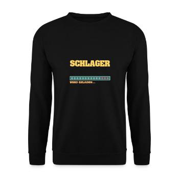 Ladebalken Schlager Schlagerstar wird geladen - Unisex Pullover - Schwarz - Vorne - Alina (178cm) & Michal (187cm)