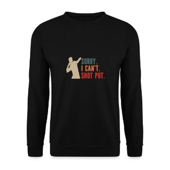 Kugelstoßen Werfen Leichtathletik - Unisex Pullover - Schwarz - Vorne - Alina (178cm) & Michal (187cm)