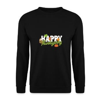 Tis The Season Football Pumpkin Spice Happy - Unisex Pullover - Schwarz - Vorne - Alina (178cm) & Michal (187cm)