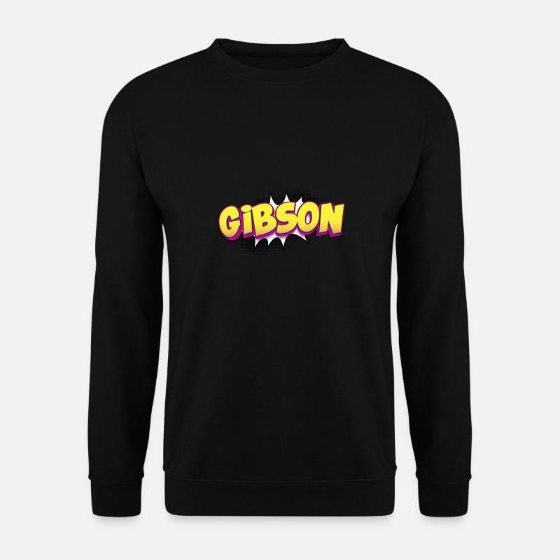 Gibsom benutzerdefinierter Name Comic-Stil Pop-Art, - Unisex Pullover - Schwarz