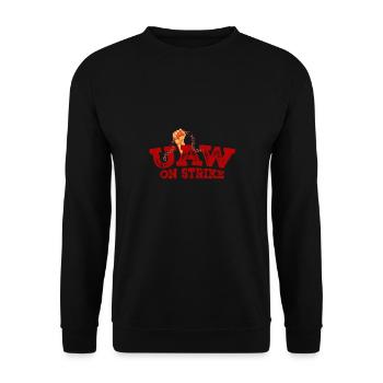 UAW strong Unionize - United We Bargain, Divided - Unisex Sweatshirt - black - Front - Alina (178cm) & Michal (187cm)