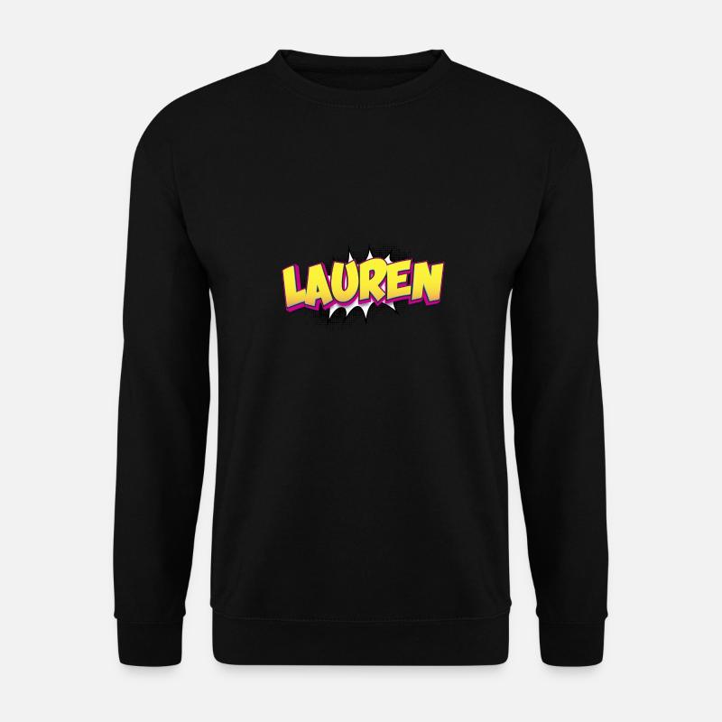 Lauren benutzerdefinierter Name Comic-Stil Pop-Art, - Unisex Pullover - Schwarz