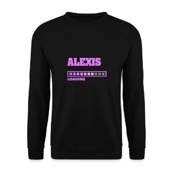 Alexis als Baby - Unisex Pullover - Schwarz - Vorne - Alina (178cm) & Michal (187cm)