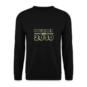 2030 - Unisex Pullover - Schwarz - Vorne - Alina (178cm) & Michal (187cm)