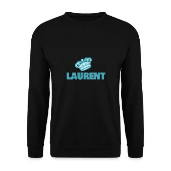 Geschenk für Laurent - Unisex Pullover - Schwarz - Vorne - Alina (178cm) & Michal (187cm)