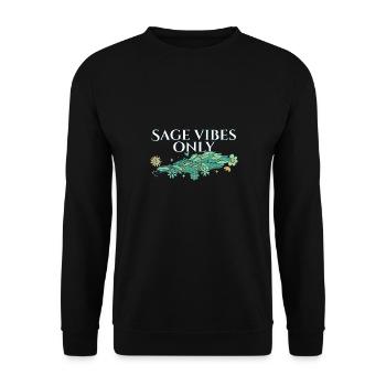 Burning Sage Vibes Only Smudge Sticks Healing - Unisex Sweatshirt - black - Front - Alina (178cm) & Michal (187cm)