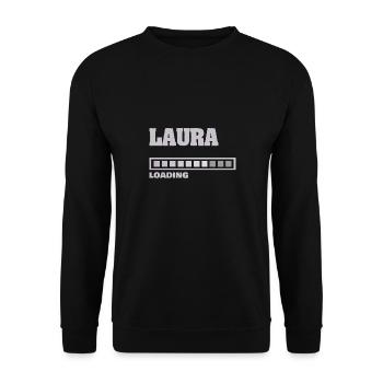 Laura als Baby - Unisex Pullover - Schwarz - Vorne - Alina (178cm) & Michal (187cm)
