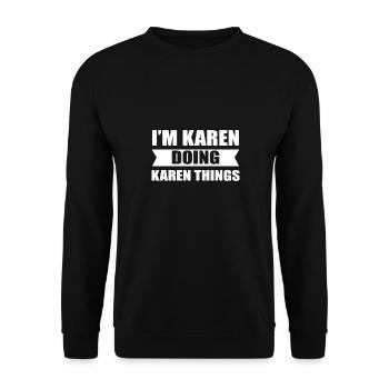 Karen - Unisex Sweatshirt - black - Front - Alina (178cm) & Michal (187cm)