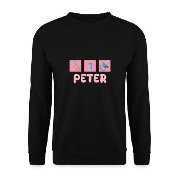 Gift for Peter - Unisex Sweatshirt - black - Front - Alina (178cm) & Michal (187cm)