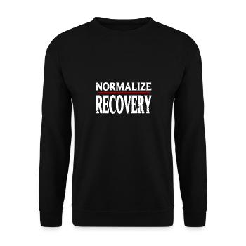 Normaliser la récupération Retro Vintage Sober Designs - Sweat-shirt Unisexe - noir - Devant - Alina (178cm) & Michal (187cm)