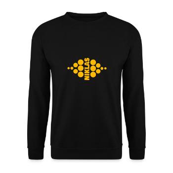 Name Niklas - Unisex Pullover - Schwarz - Vorne - Alina (178cm) & Michal (187cm)