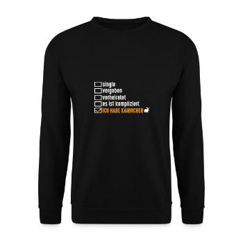 Nagetier Hase Kaninchen - Unisex Pullover - Schwarz - Vorne - Alina (178cm) & Michal (187cm)