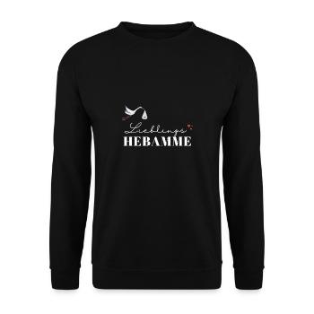 Liebelingshebamme / Weltbeste Hebamme - Unisex Pullover - Schwarz - Vorne - Alina (178cm) & Michal (187cm)