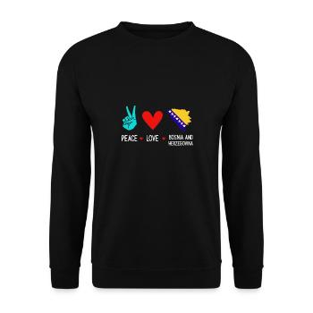 Bosnie-Herzégovine Drapeau Bosnie - Sweat-shirt Unisexe - noir - Devant - Alina (178cm) & Michal (187cm)