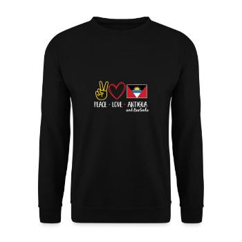 Flag of Antigua and Barbuda - Unisex Sweatshirt - black - Front - Alina (178cm) & Michal (187cm)