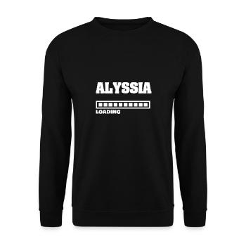 Alyssia als Baby - Unisex Pullover - Schwarz - Vorne - Alina (178cm) & Michal (187cm)