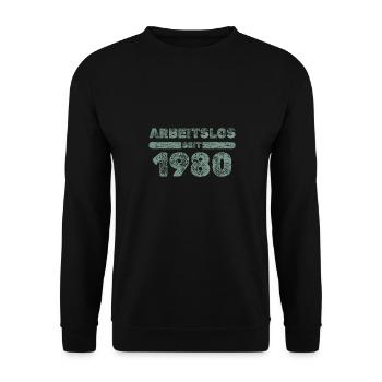 seit 1980 - Unisex Pullover - Schwarz - Vorne - Alina (178cm) & Michal (187cm)