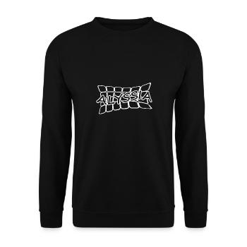 Name Alyssia - Unisex Pullover - Schwarz - Vorne - Alina (178cm) & Michal (187cm)