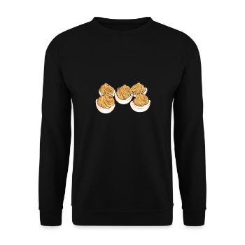 Stuffed Eggs Deviled Eggs - Unisex Sweatshirt - black - Front - Alina (178cm) & Michal (187cm)
