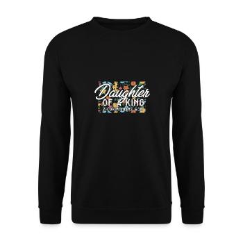 Daughter of a King Religious Christian Faith - Unisex Pullover - Schwarz - Vorne - Alina (178cm) & Michal (187cm)