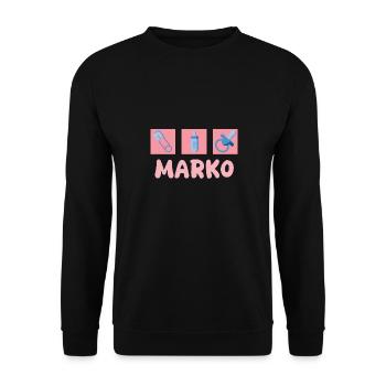 Pacifier Marko - Unisex Sweatshirt - black - Front - Alina (178cm) & Michal (187cm)